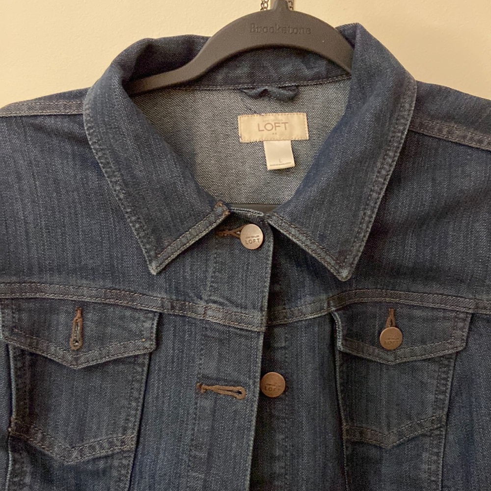 Ann Taylor loft dark cropped Jean jacket